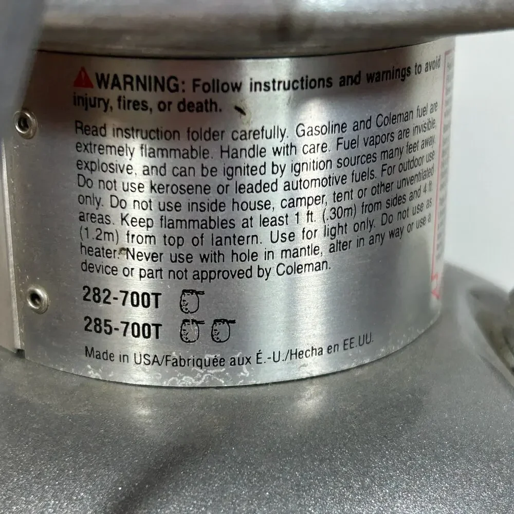 Coleman Dual Fuel Two Mantle Lantern USA Made Dated 9 / 1997